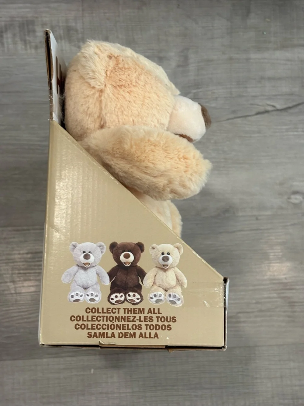 3-Pack Plush Bear Dog Toys - Cream, Brown & Gray DS Brand New!